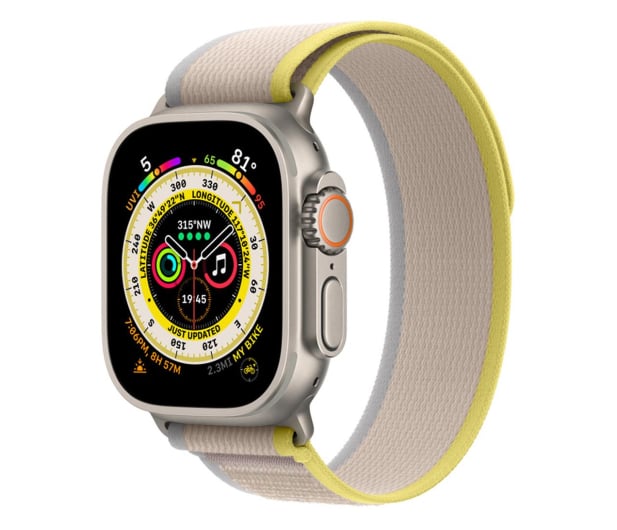 Изображение Умные часы Apple Watch Ultra Titanium/Yellow Beige Trail Loop S/M LTE