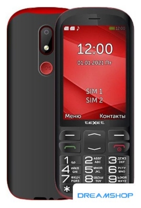 Изображение Смартфон Кнопочный телефон TeXet TM-B409 (черный/красный)