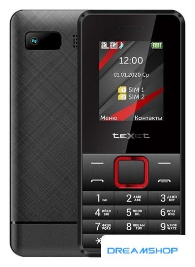 Изображение Кнопочный телефон TeXet TM-207 (черный/красный)