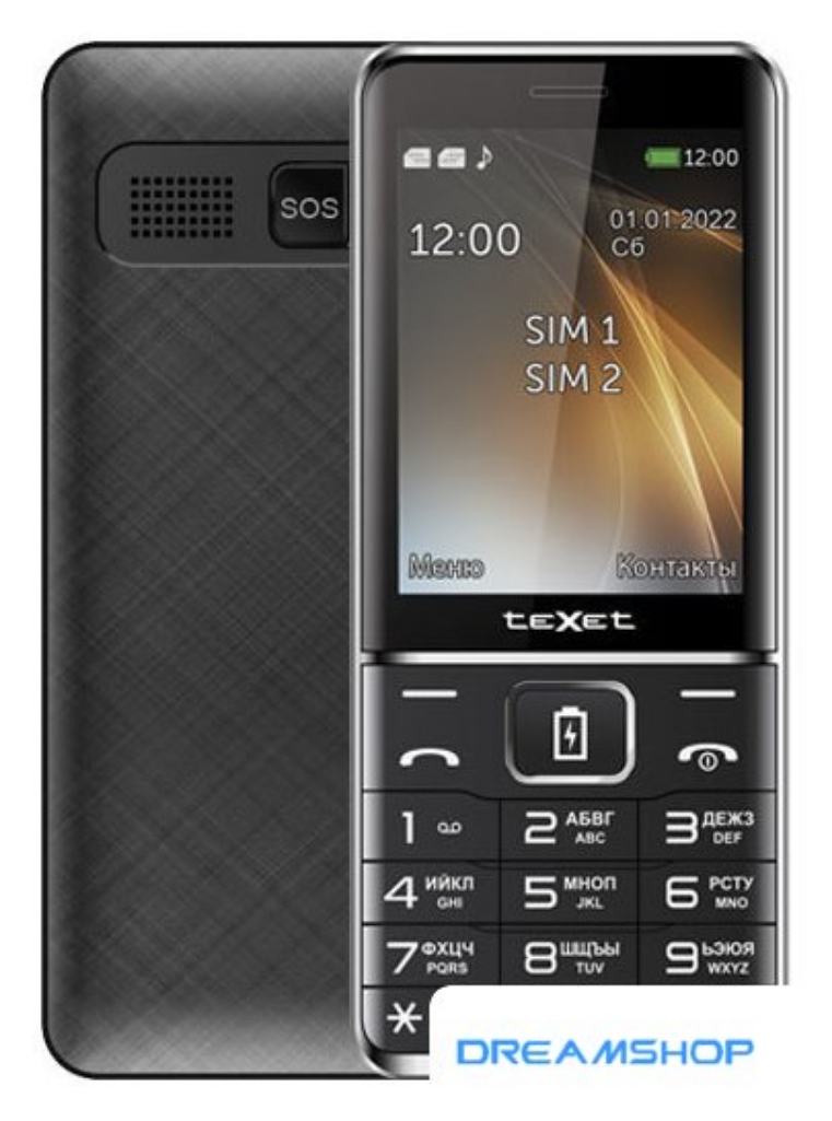 Изображение Смартфон Кнопочный телефон TeXet TM-D421 (черный)