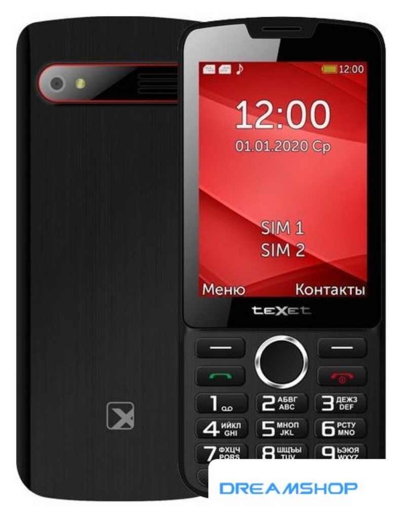 Picture of Смартфон Кнопочный телефон TeXet TM-308 (черный/красный)