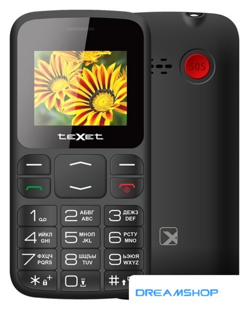 Изображение Смартфон Кнопочный телефон TeXet TM-B208 (черный)