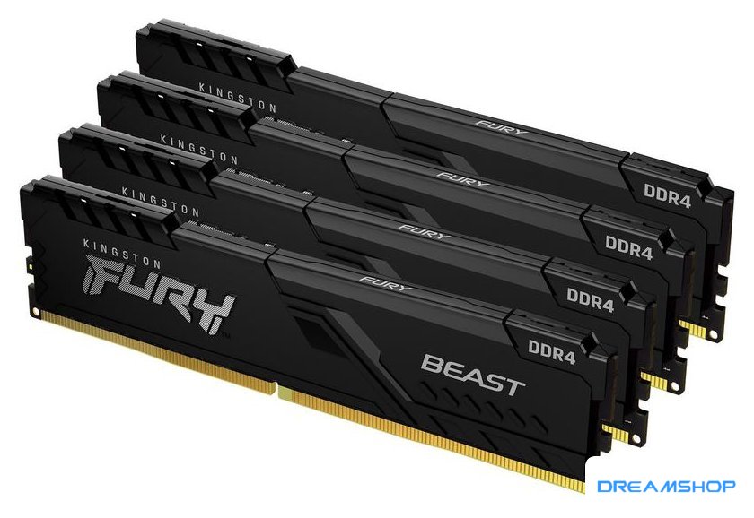 Изображение Оперативная память Kingston FURY Beast 4x32GB DDR4 PC4-28800 KF436C18BBK4/128