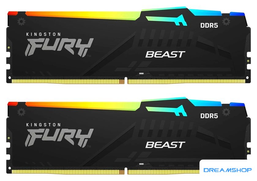 Изображение Оперативная память Kingston FURY Beast RGB 2x32ГБ DDR5 6000МГц KF560C40BBAK2-64