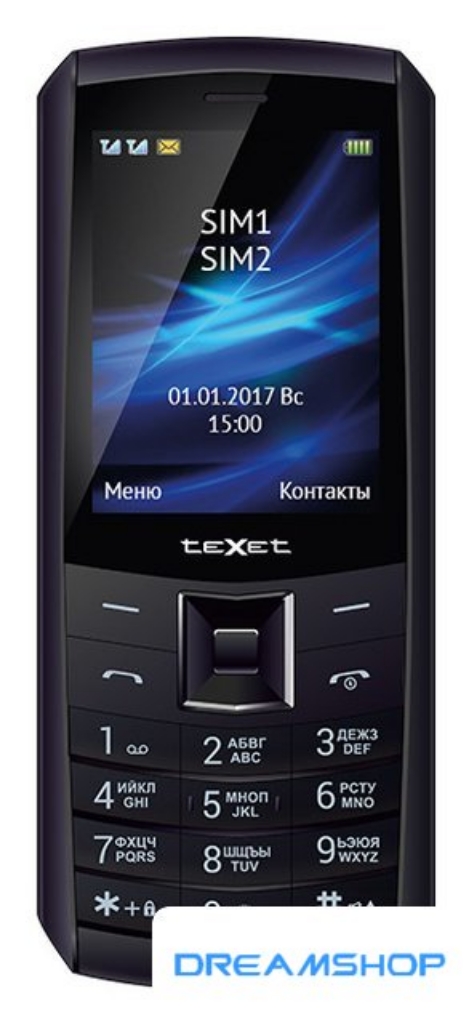 Изображение Смартфон Кнопочный телефон TeXet TM-D328 (черный)